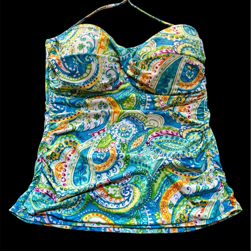 LAUREN Ralph Lauren Carnivale Paisley Twist Tankini Swim Top - Picture 3 of 11